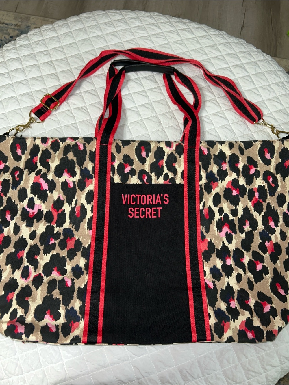 Victoria's Secret Leopard Tote in Black, Pink, Tan
